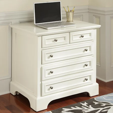 White Expandable Desk with Brushed Nickel Hardware